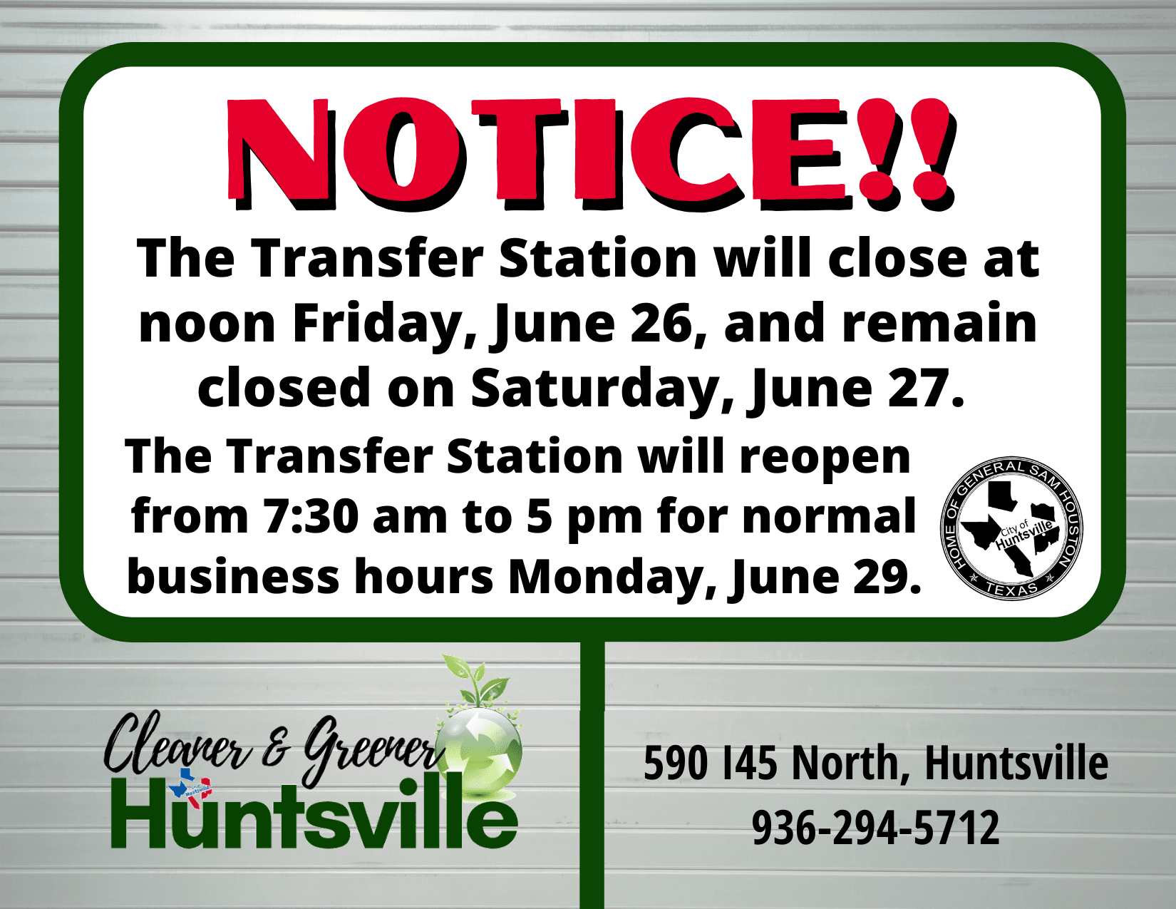 Tranfer Station Closure