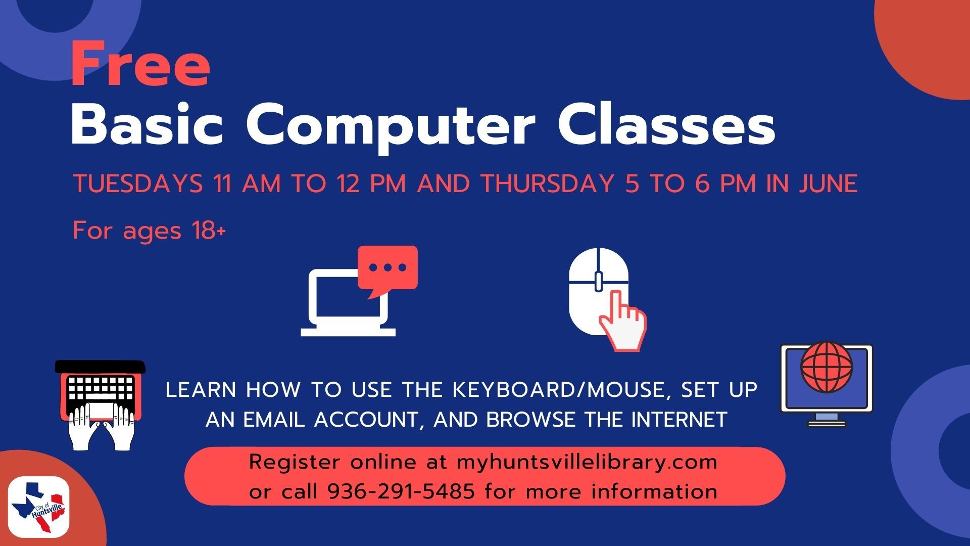 Free Basic Computer Classes June 2021