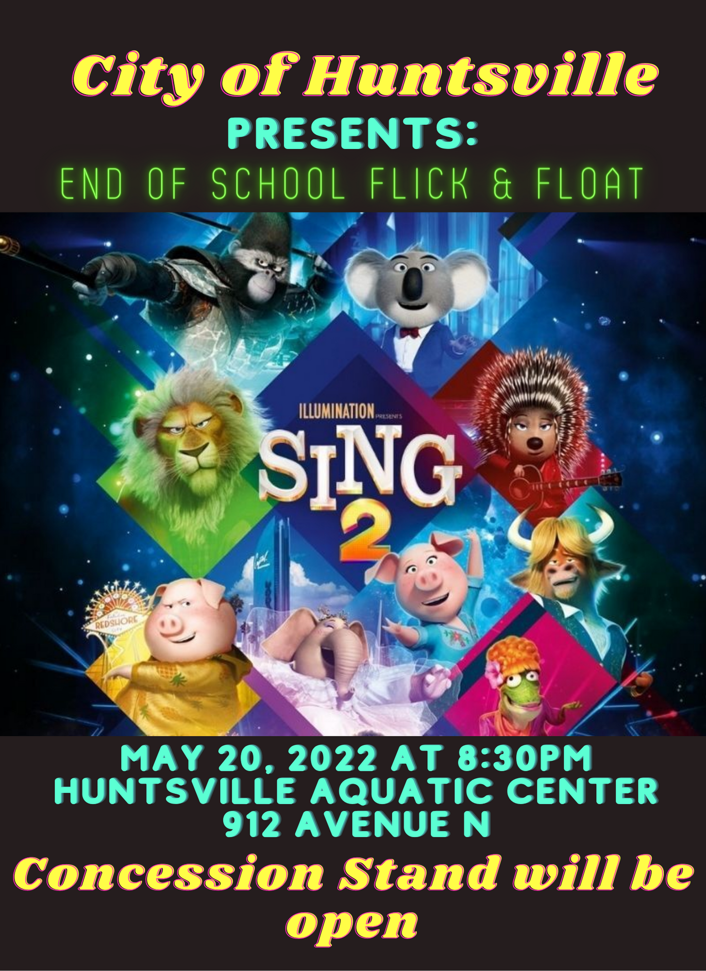 Sing 2 Flyer for Flick and Float