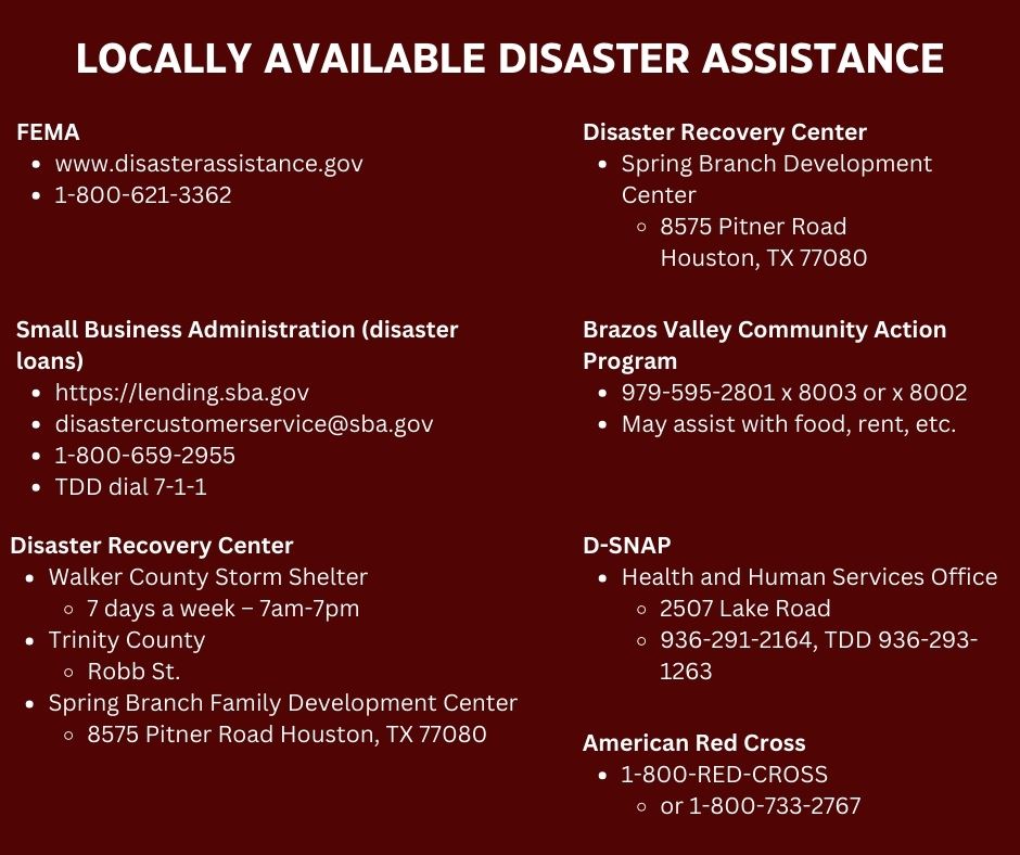 Locally Available Disaster Assistance